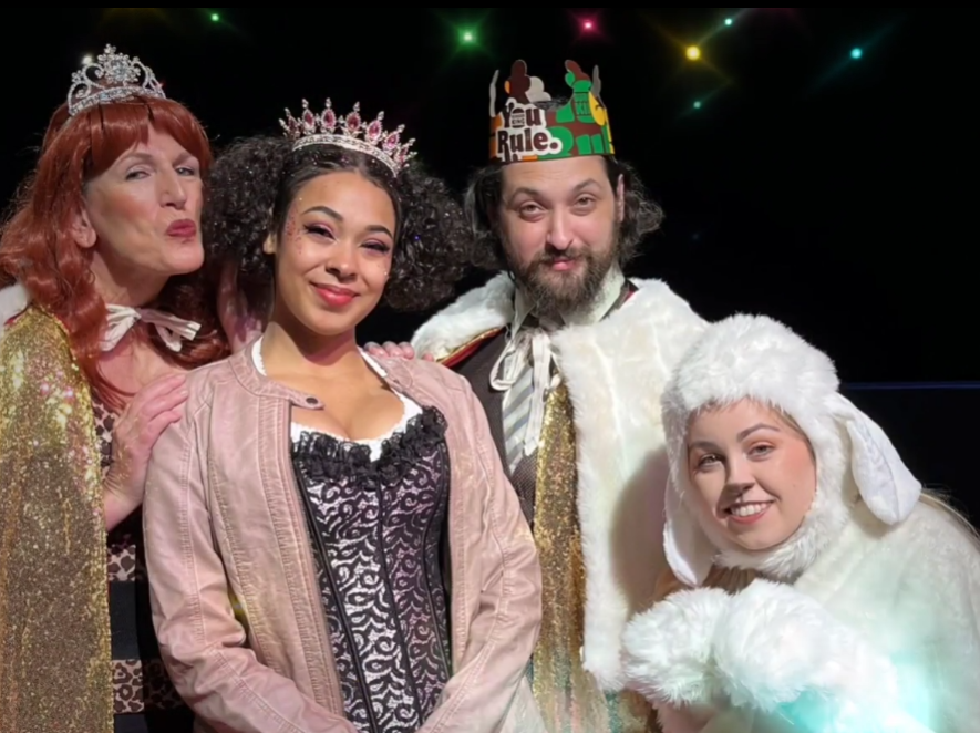 It's Queen Pookie, the Princess, King Al, and Sleepy Dog in a new production of Sleeping Beauty, the Panto!